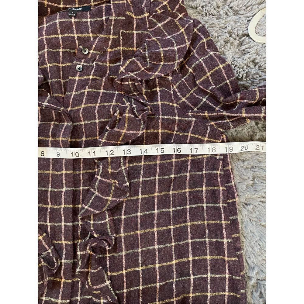 Madewell Wool Windowpane Ruffle Button Front Blou… - image 4